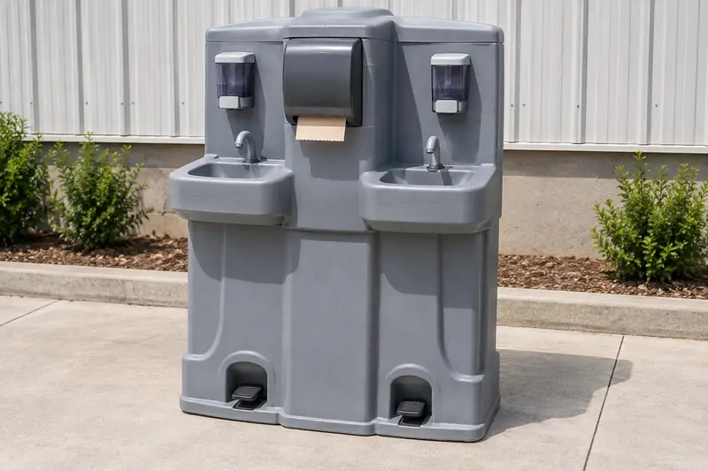 Portable handwash station on an outdoor surface