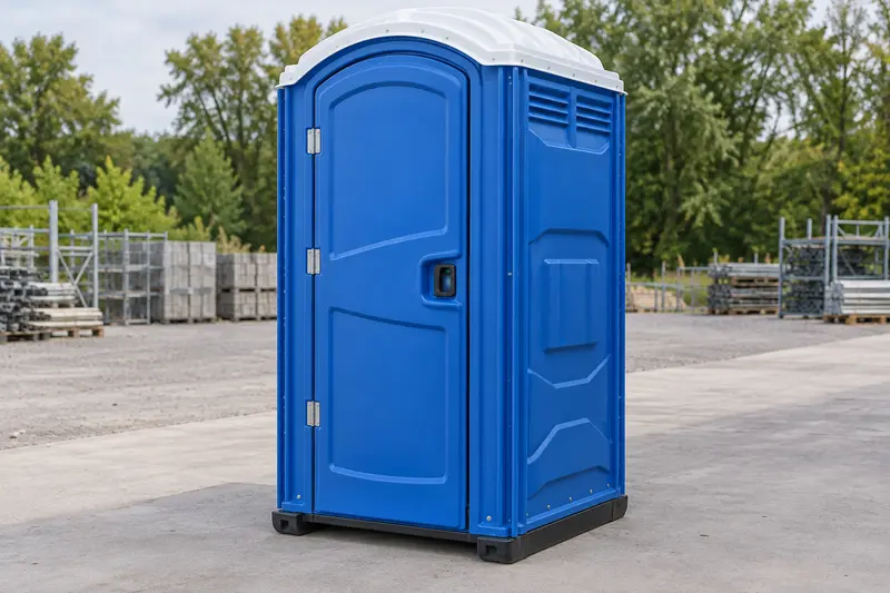Complete blue portable toilet cabin